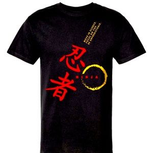NINJA letters Print T Shirt M